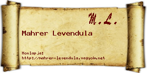 Mahrer Levendula névjegykártya